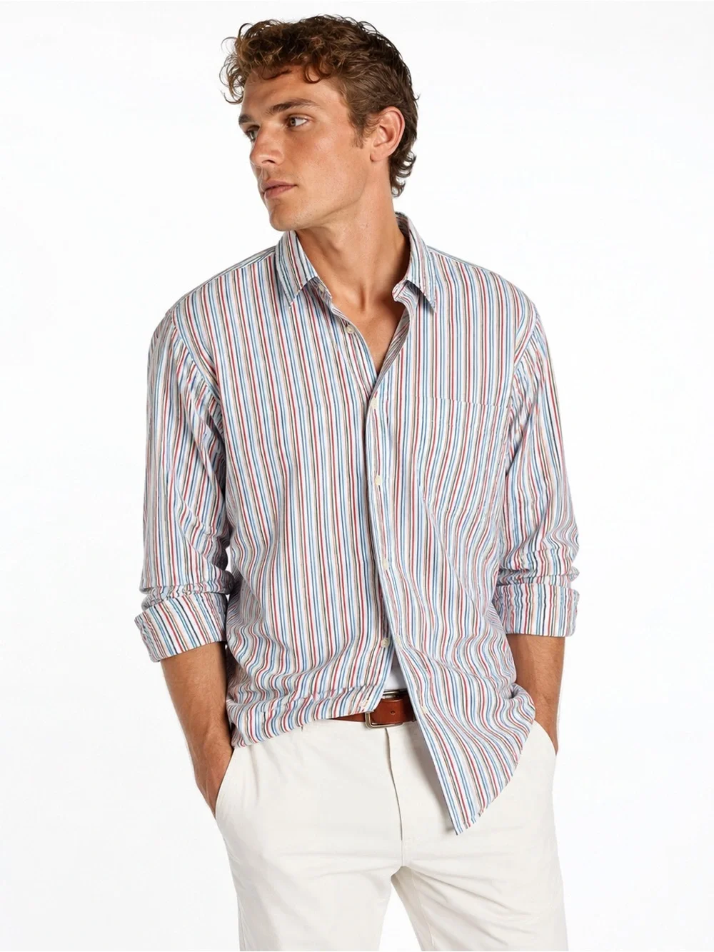 J. Crew Vintage Multicolor Stripe Button Down Shirt Preppy